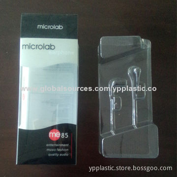 Earphone Plastic Packaging Box, Customized Sizes and Prints Available, Manufacturer